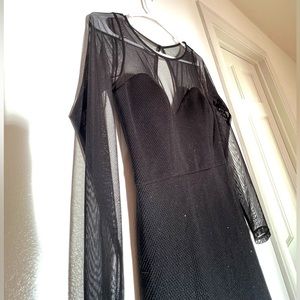 Sexy Black Dress w/ See Thru Sleeves